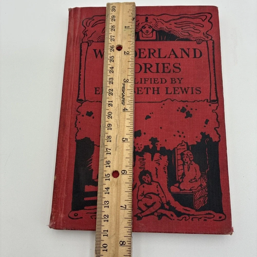 Wonderland Stories Elizabeth Lewis 1917 J.B. Lippincott Illustrated Red HC